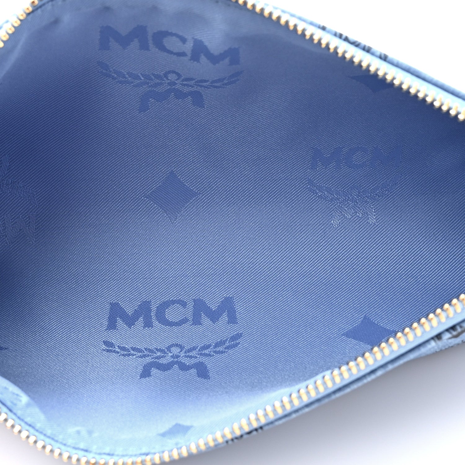MCM Visetos Pencil Pouch Blue 5 of 8