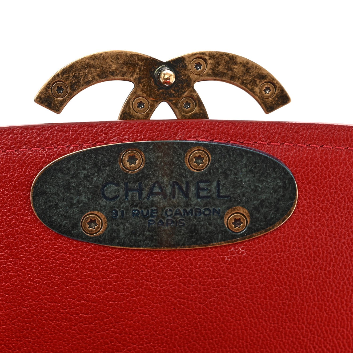 Chanel Shiny Calfskin Goatskin Quilted Small Coco Curve Messenger Flap Red 11 of 11