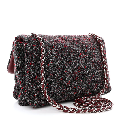 Salvatore Ferragamo Tweed Quilted Gelly Bag Burgundy Multicolor 3 of 11