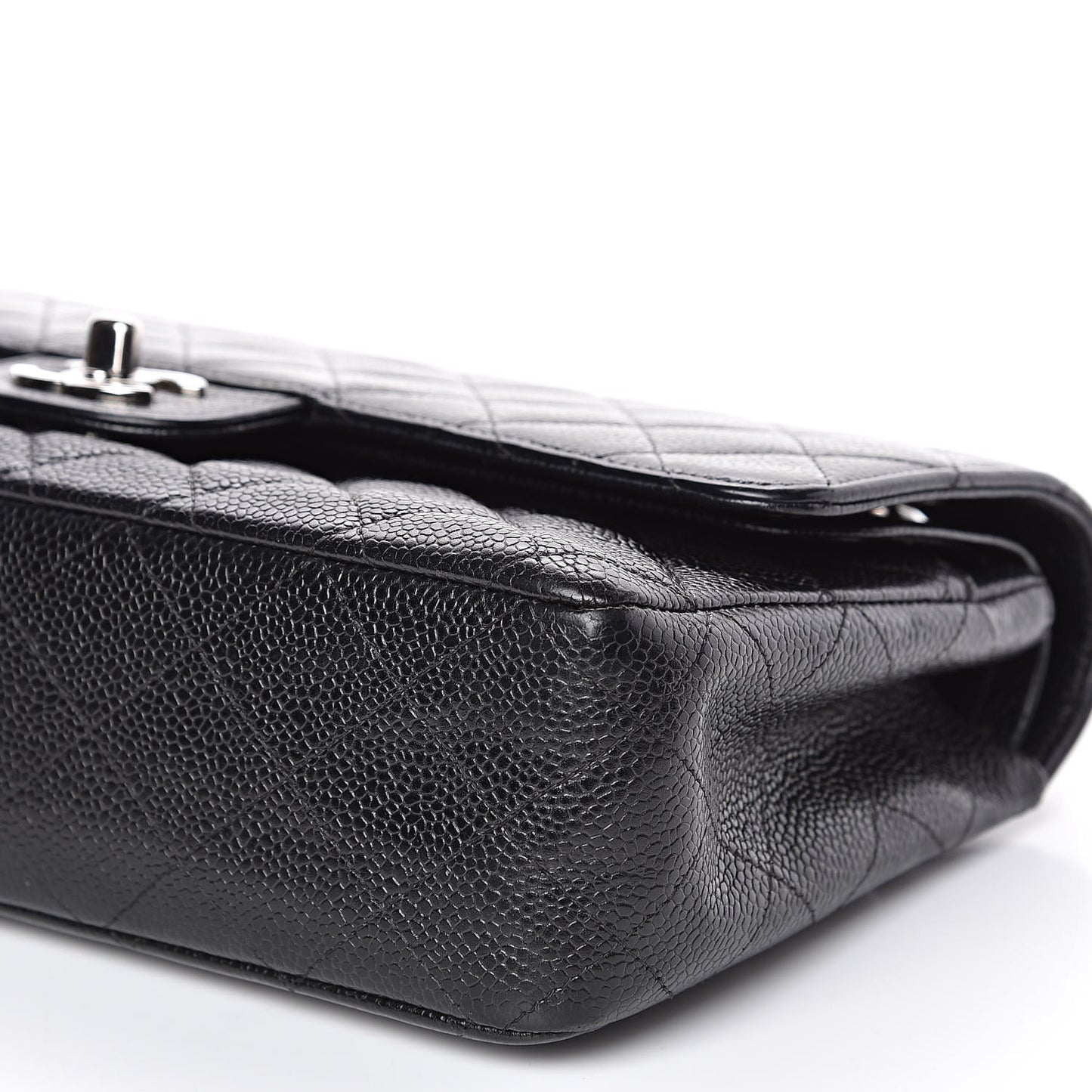Caviar Quilted Medium Double Flap Black