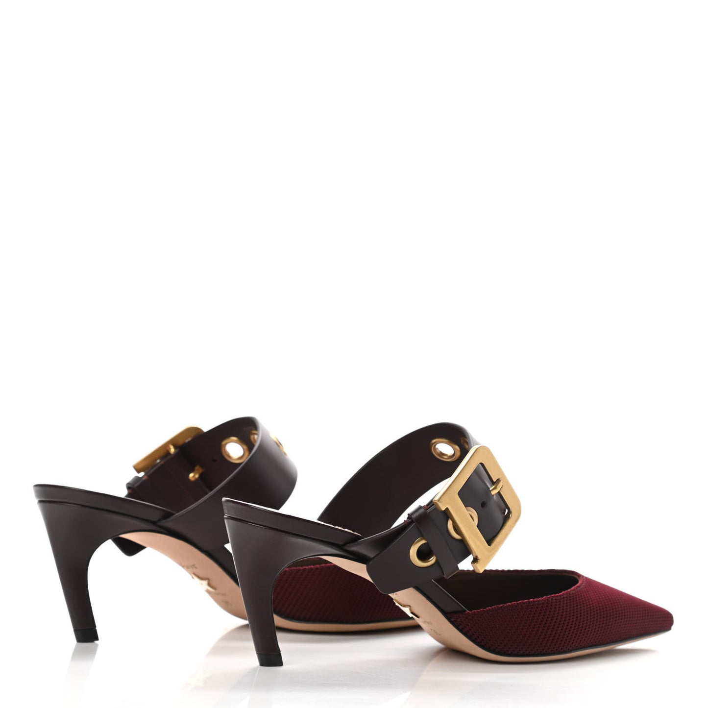 Technical Fabric Calfskin D-Dior 65mm Mules 35 Rouge Black