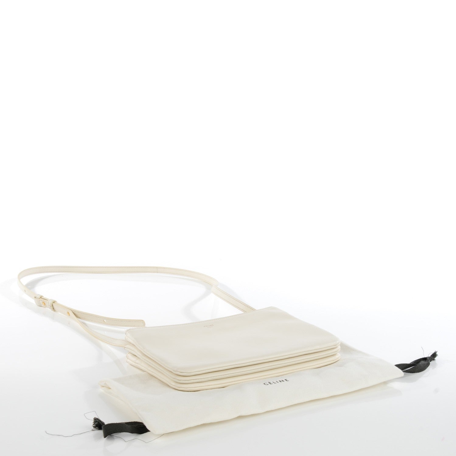 Celine Lambskin Small Trio Crossbody Bag White 4 of 8