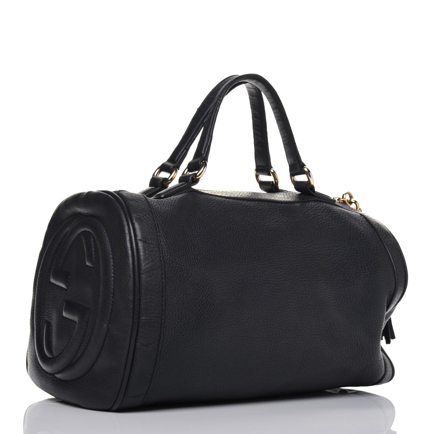Pebbled Calfskin Medium Soho Boston Black