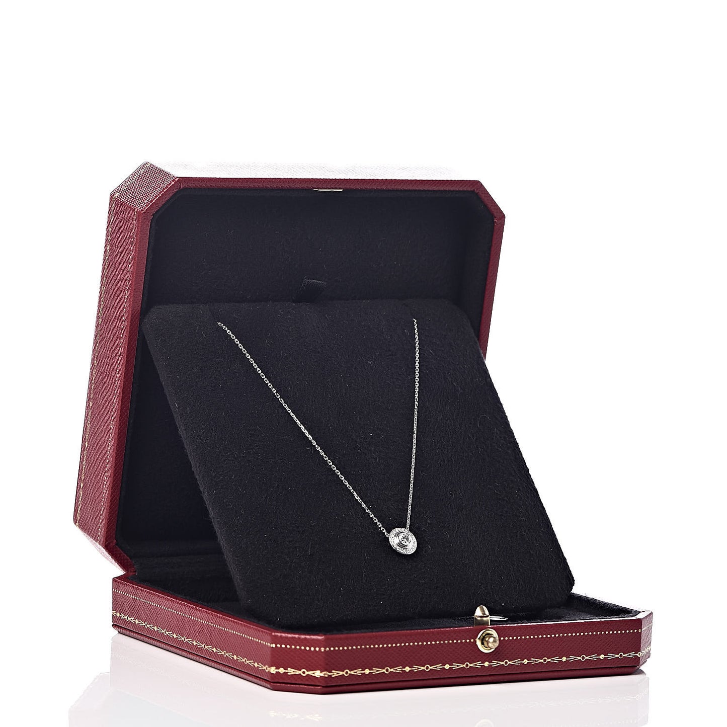 18K White Gold Diamond D'Amour Pave Pendant Necklace