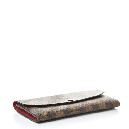 Louis Vuitton Damier Ebene Emilie Wallet Red 4 of 8