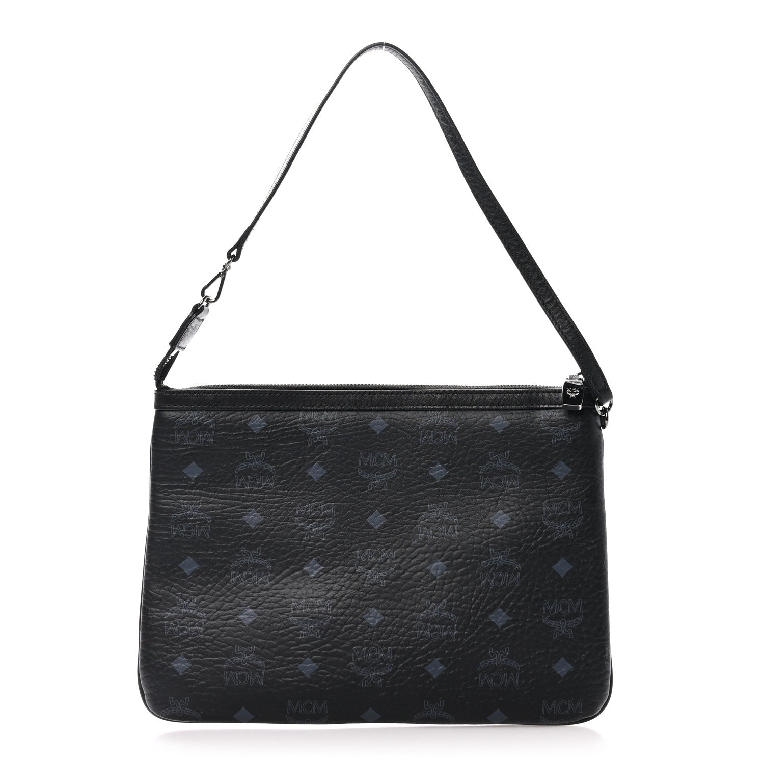 MCM Visetos Liz Shopper Tote Pouch Black 1 of 9