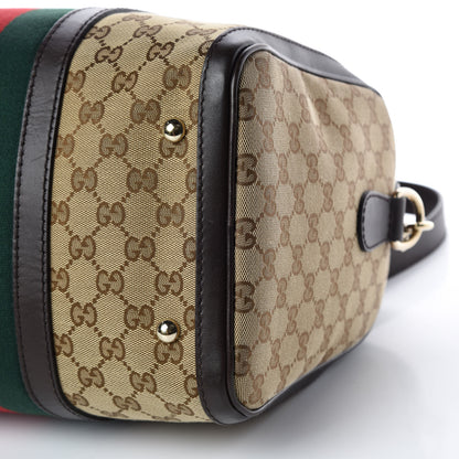 Gucci Monogram Vintage Web Medium Boston Dark Brown 10 of 17