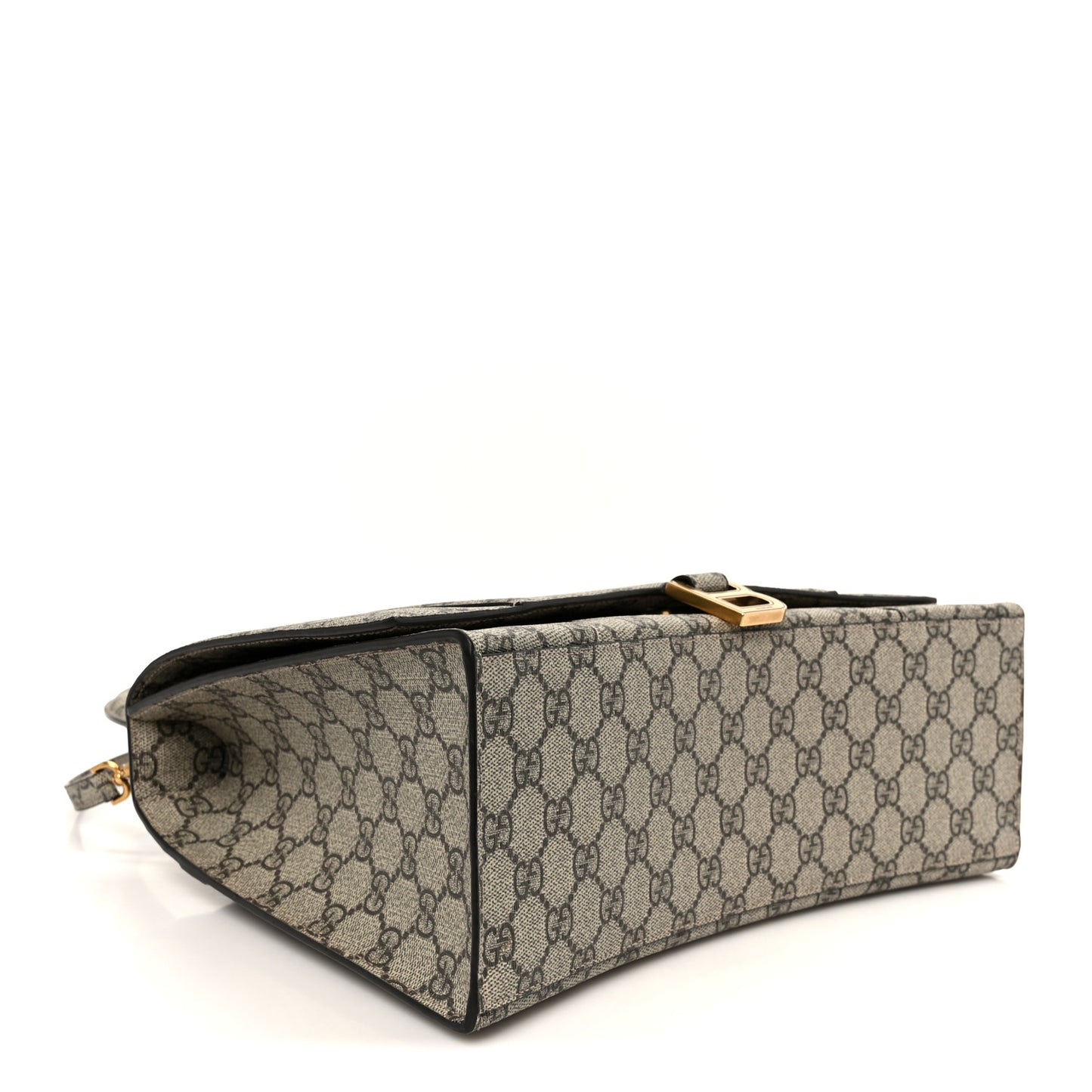 X GUCCI GG Supreme Monogram Medium Hourglass Top Handle Bag Beige Ebony
