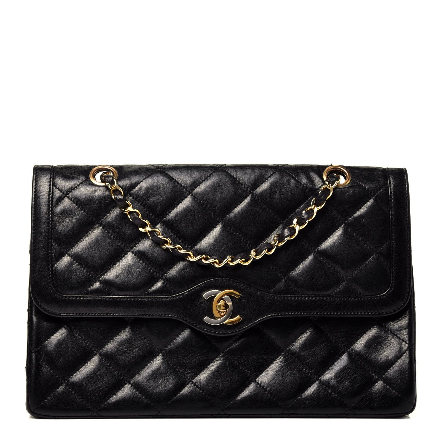 Chanel Lambskin Quilted Medium Double Flap Black 1 of 9