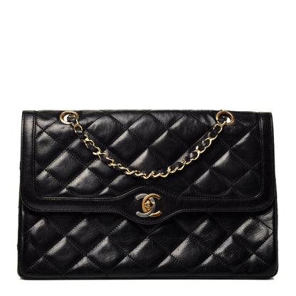 Chanel Lambskin Quilted Medium Double Flap Black 1 of 9