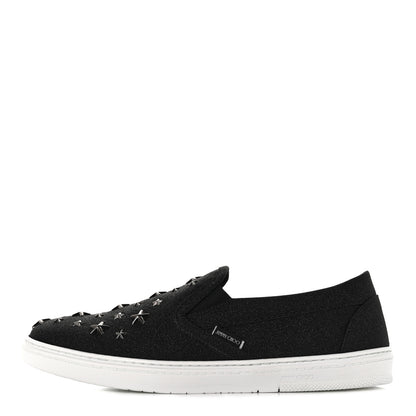 Jimmy Choo Fine Glitter Suede Mens Grove Sneakers 42 Black 1 of 8