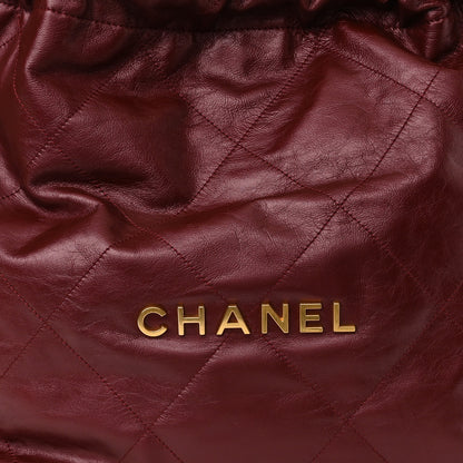 Chanel Metallic Calfskin Quilted Chanel 22 Burgundy 11 of 12