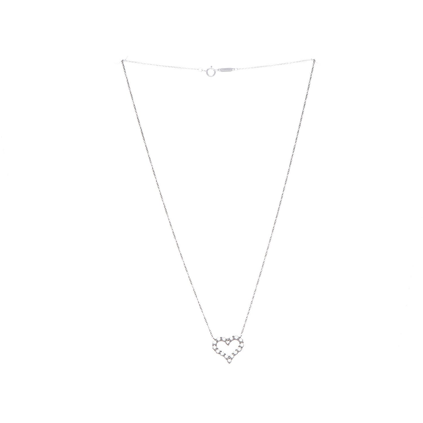 Platinum Diamond Small Heart Pendant Necklace