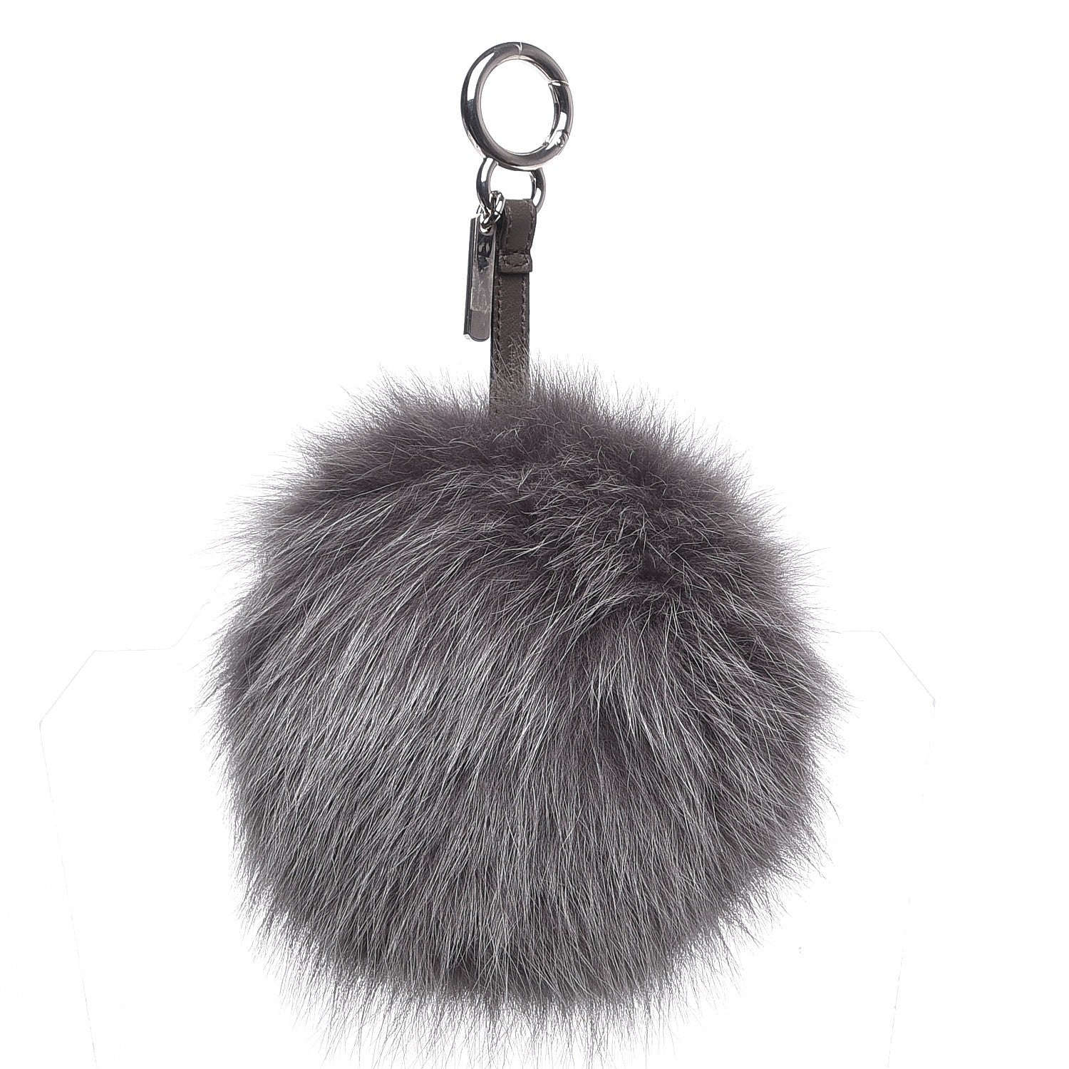 Fendi Fox Fur S ABCharm Bag Charm Grey Yellow 4 of 4