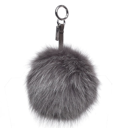 Fendi Fox Fur S ABCharm Bag Charm Grey Yellow 4 of 4