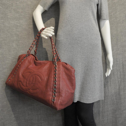 Chanel Leather Luxe Ligne XL Modern Chain Tote Red 2 of 11