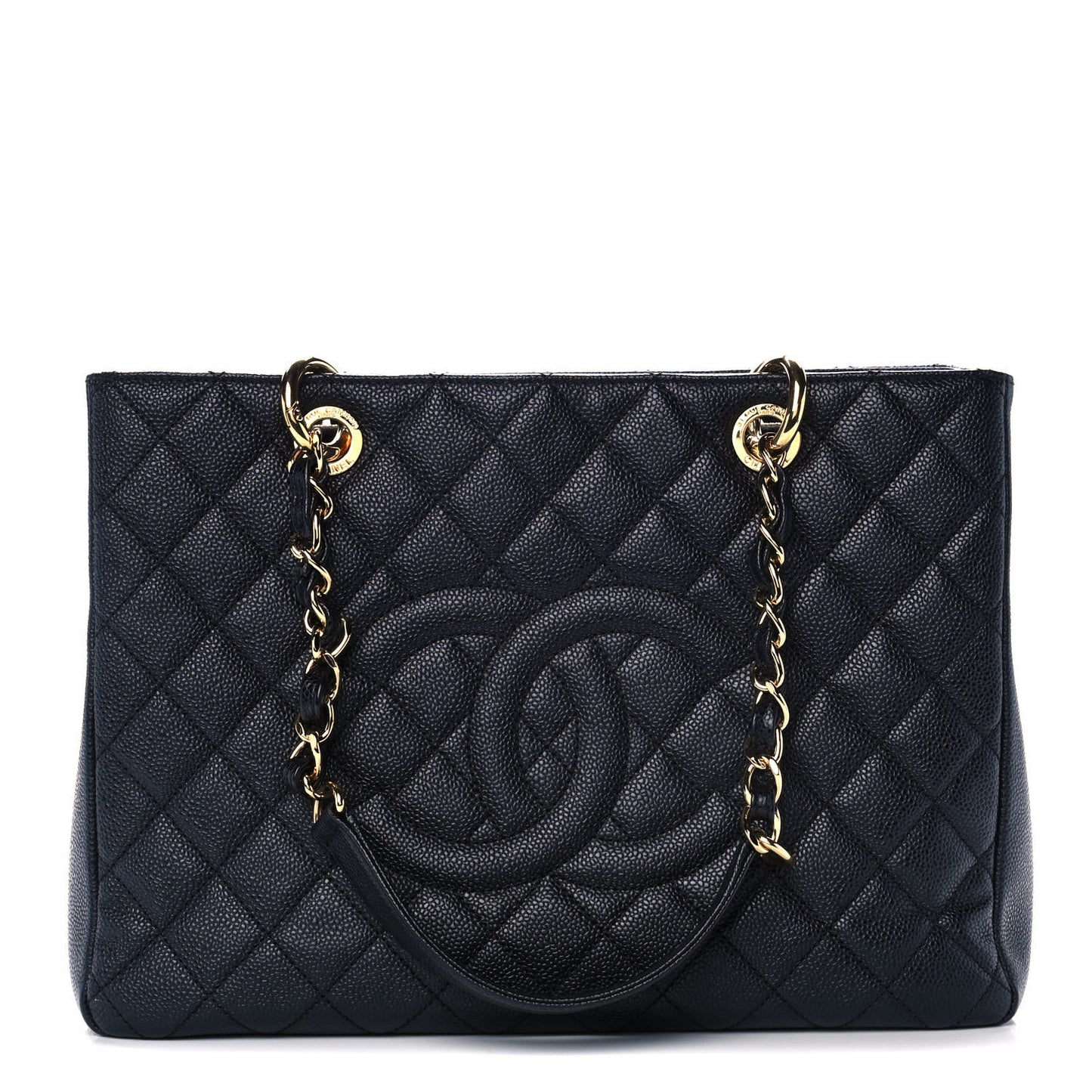 Caviar Quilted Grand Shopping Tote GST Black