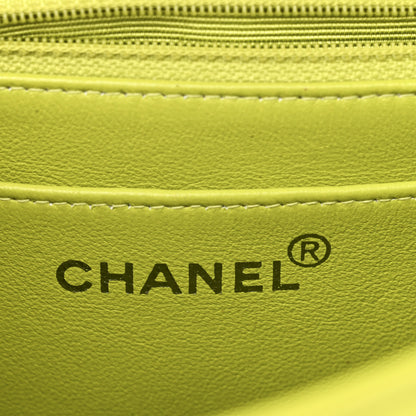 Chanel Lambskin Quilted CC Single Flap Green 6 of 14