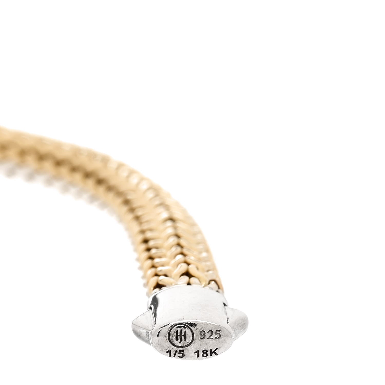 John Hardy Sterling Silver 18K Yellow Gold Diamond 6.5mm Classic Chain Reversible Bracelet 5 of 5