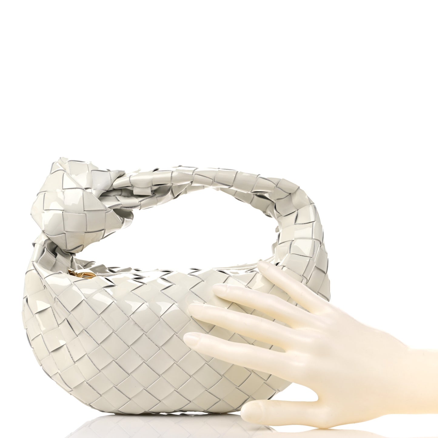 Patent Nappa Intrecciato Mini Jodie White
