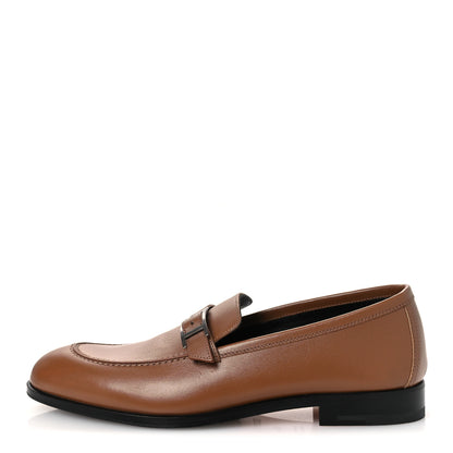 Hermes Calfskin Mens Monterey Loafers 41.5 Marron Teck 1 of 13