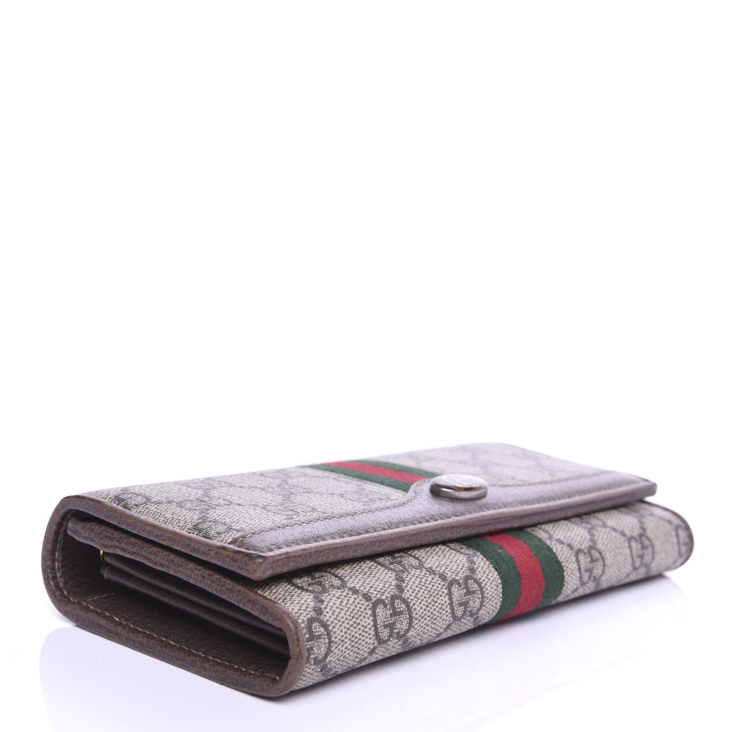 GG Supreme Monogram Web Ophidia Wallet On Chain Brown