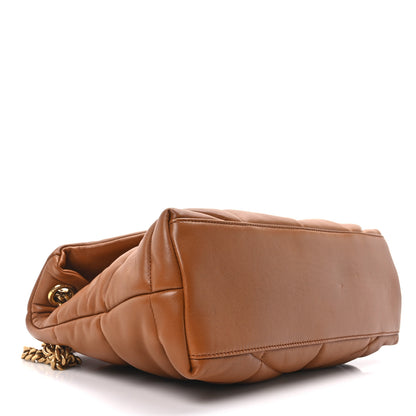 Saint Laurent Lambskin Quilted Small Loulou Puffer Monogram Chain Satchel Dark Honey 4 of 10