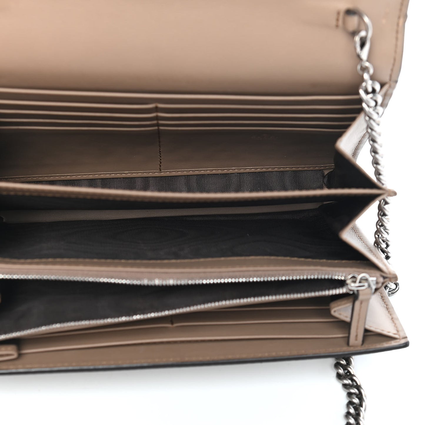 GG Supreme Monogram Mini Dionysus Chain Wallet Beige Taupe