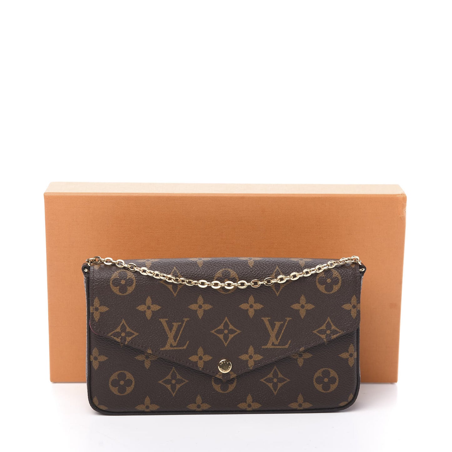 Monogram Pochette Felicie Chain Wallet Fuchsia