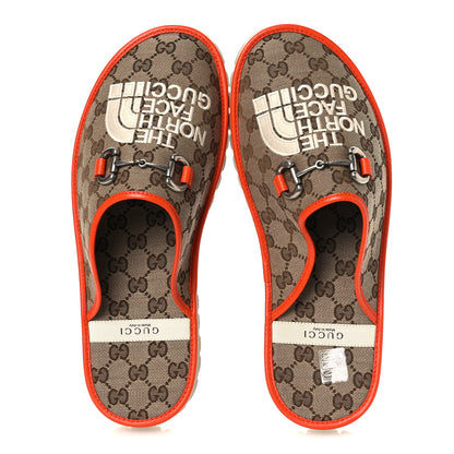 Gucci x NORTH FACE Canvas GG Monogram Clog Mules 10 Beige Mystic White Deep Orange 2 of 11