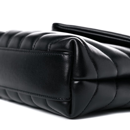 Saint Laurent Calfskin Y Quilted Monogram Toy Loulou Crossbody Bag Black 10 of 16