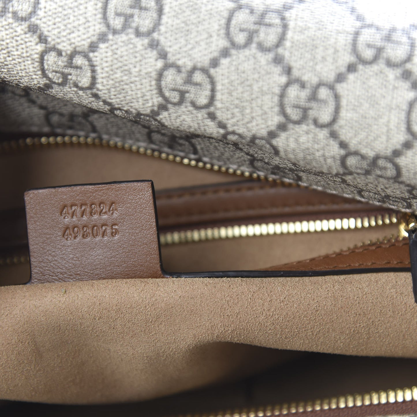 GG Supreme Monogram Large Linea A Hobo Light Brown