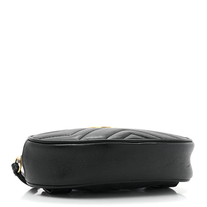 Gucci Calfskin Matelasse GG Marmont Belt Bag 95 38 Black 4 of 10