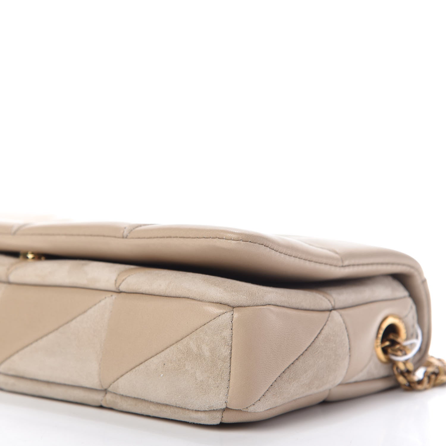 Saint Laurent Lambskin Suede Patchwork Monogram Medium Jamie Baguette Sea Salt 7 of 11