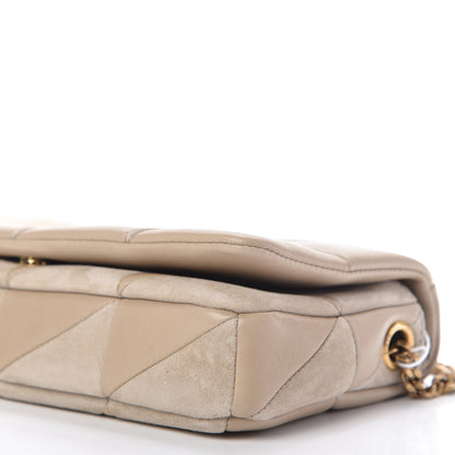Saint Laurent Lambskin Suede Patchwork Monogram Medium Jamie Baguette Sea Salt 7 of 11