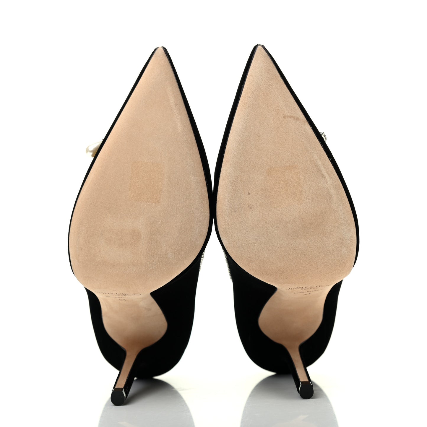 Velvet Crystal Embellished Love 100 Pumps 41 Black