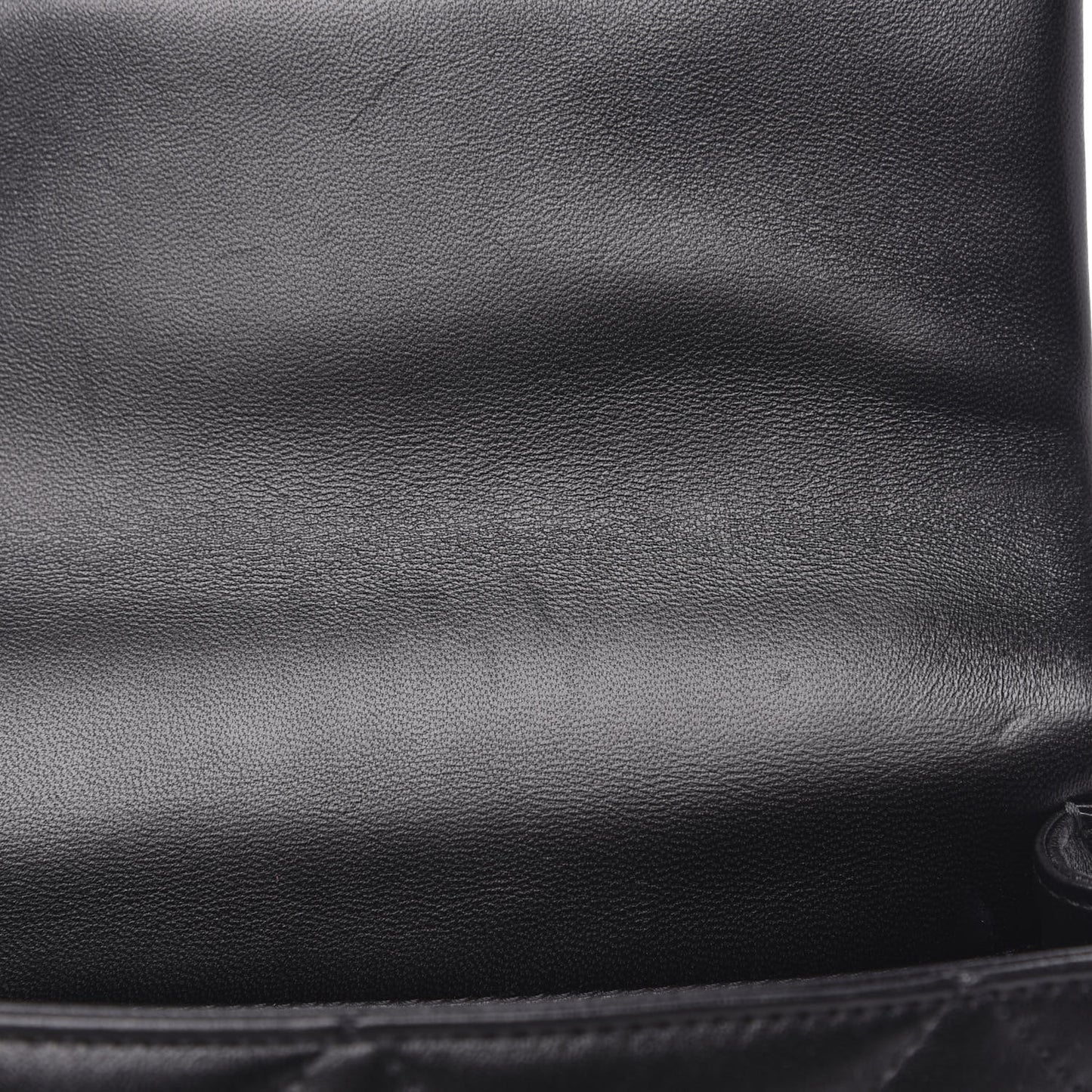 Lambskin Quilted Small Easy Carry Flap Black