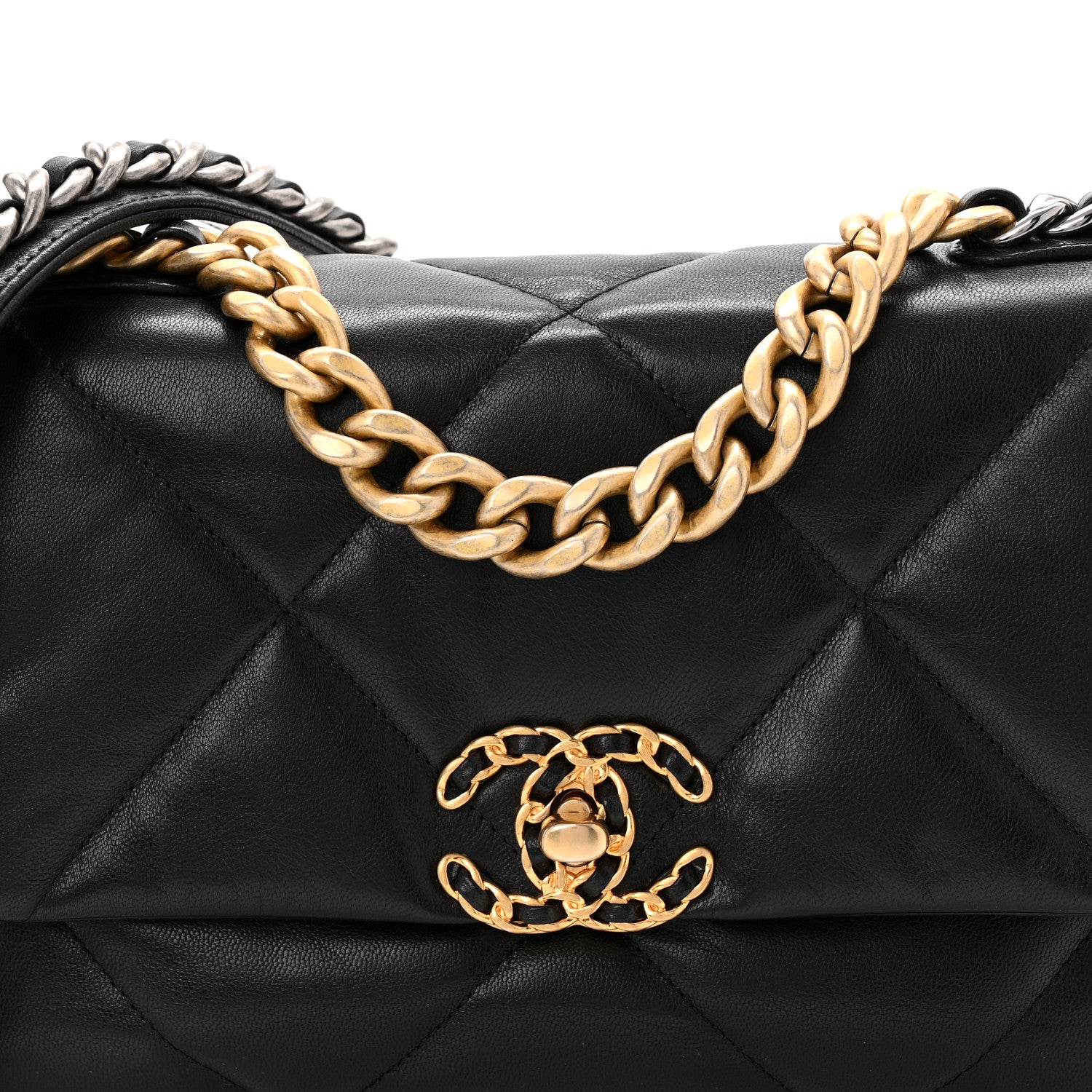 Chanel Goatskin Quilted Medium Chanel 19 Flap Black 8 of 10