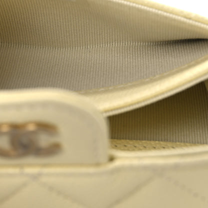 Chanel Caviar Quilted Flap Card Holder Wallet Yellow 6 of 10
