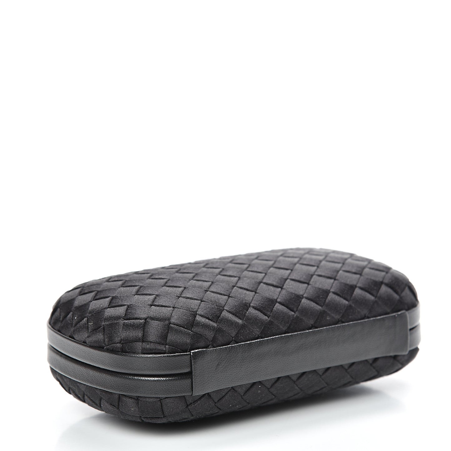 Satin Intreccio Impero Knot Clutch Black