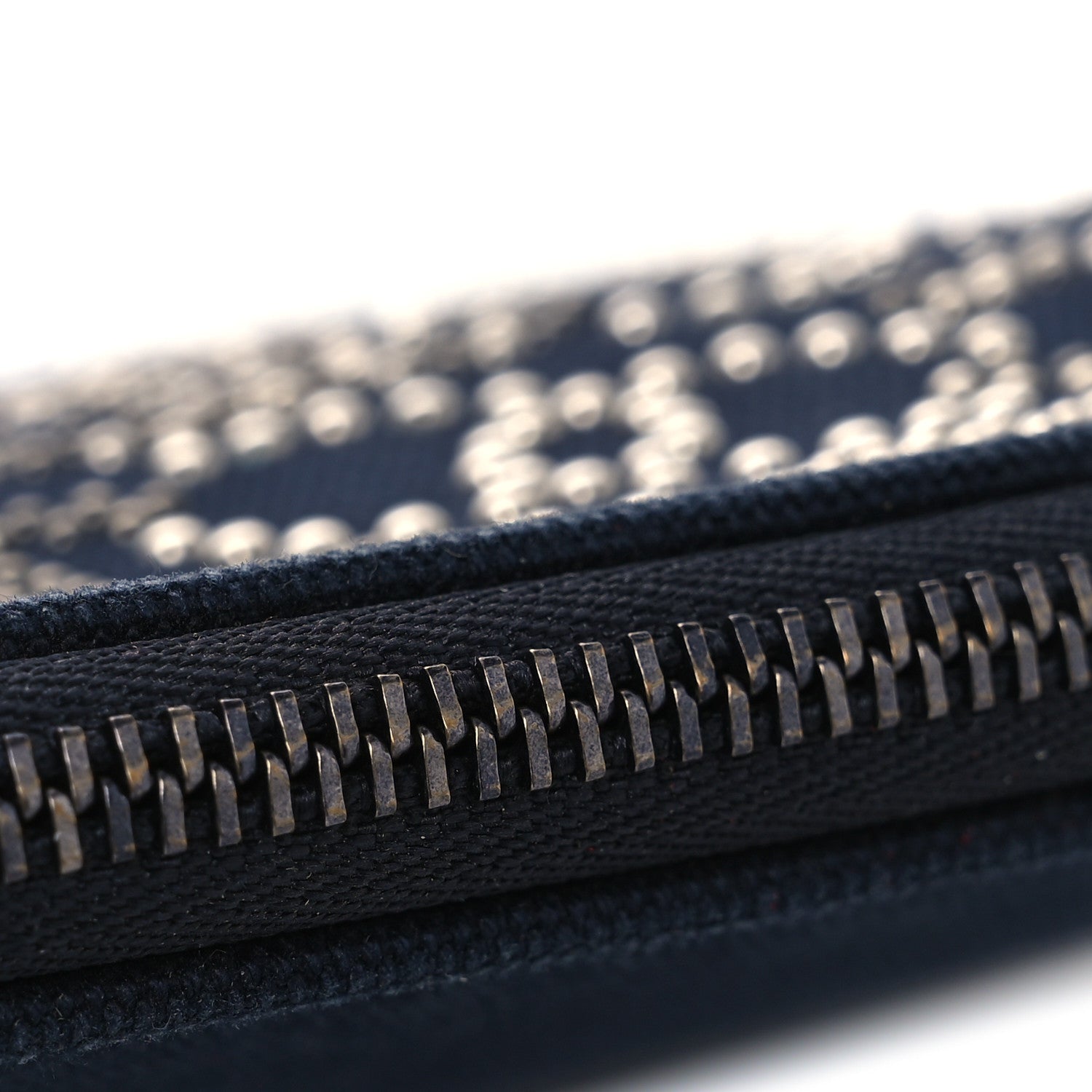 Chanel Canvas Studded CC Medium Cosmetic Pouch Navy 12 of 12
