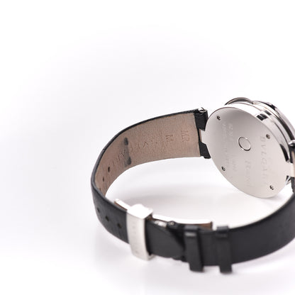 Bulgari Stainless Steel Calfskin Diamond 35mm B.Zero1 Butterfly Quartz Watch Black 6 of 8