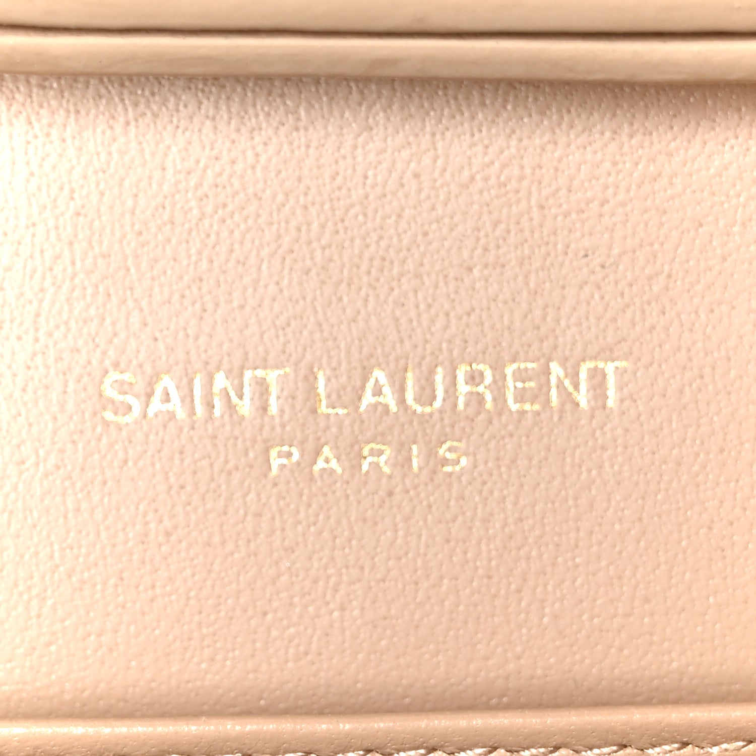 Saint Laurent Glossy Calfskin Monogram Chain Wallet Dark Beige 6 of 10