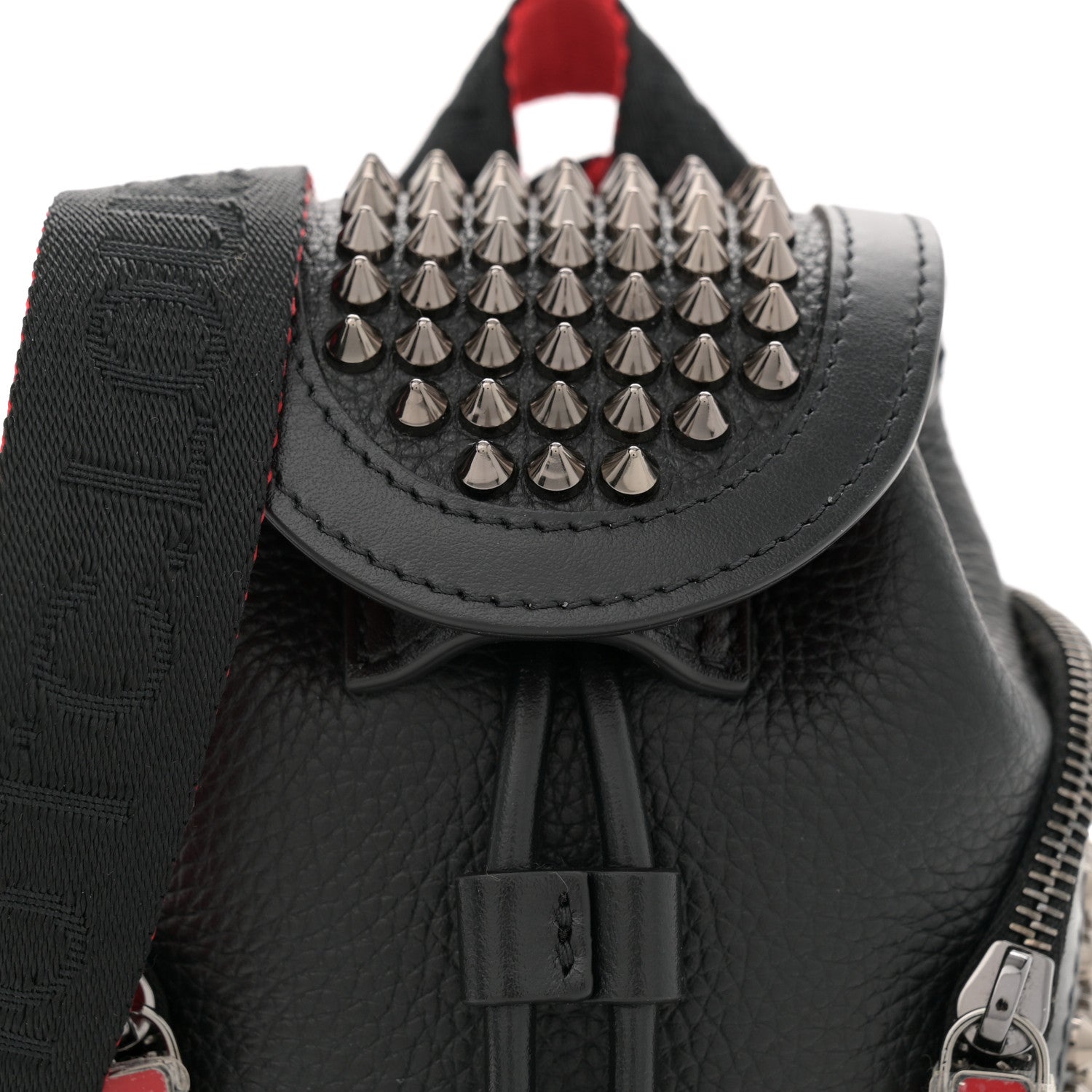 Christian Louboutin Calfskin Spiked Mini Explorafunk Keyring Bag Black 1694767 – FASHIONPHILE