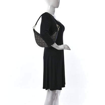 Loewe Jacquard Anagram Calfskin Small Luna Navy Black 2 of 11