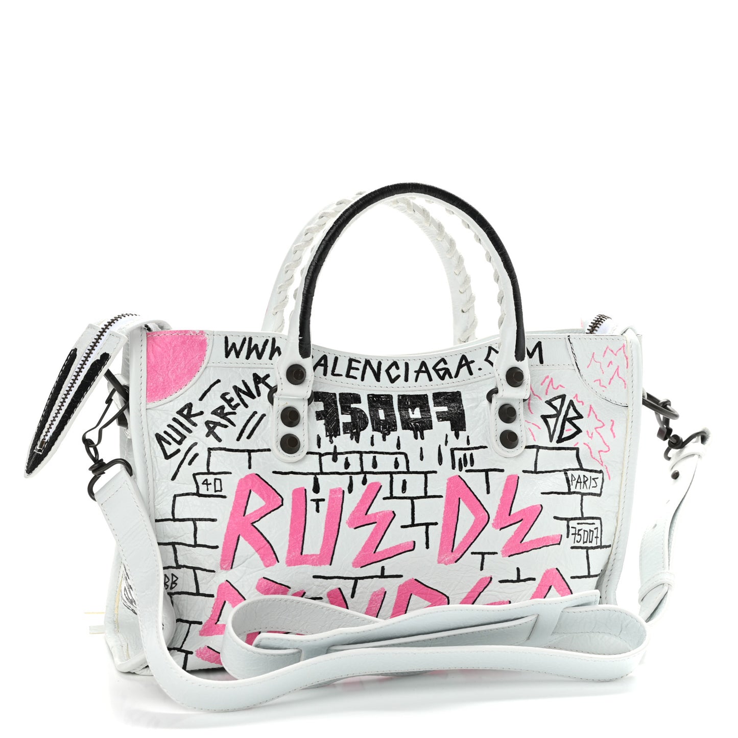 Agneau Graffiti All Over Classic Hardware S City White Multicolor