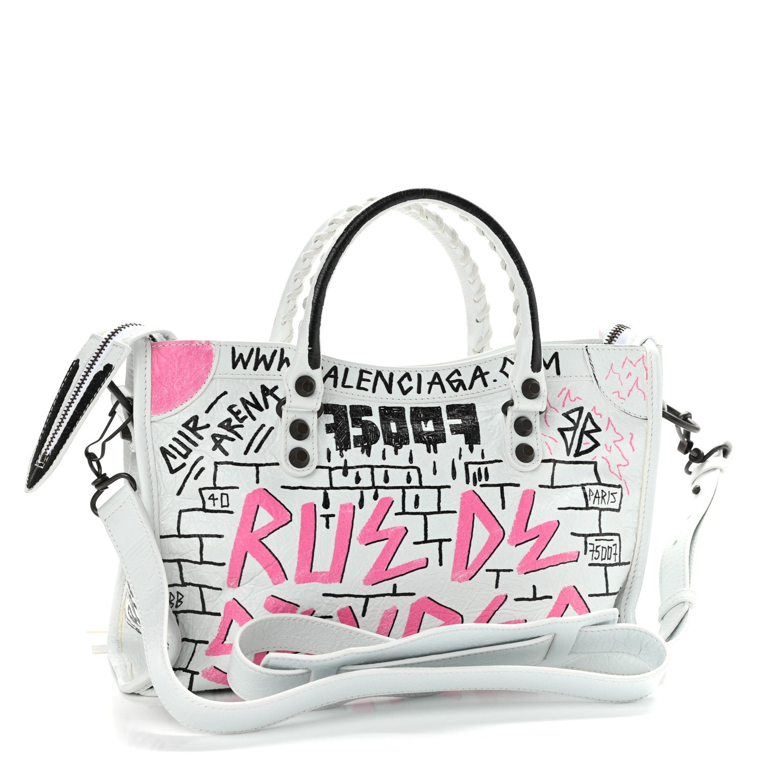 Balenciaga Agneau Graffiti All Over Classic Hardware S City White Multicolor 3 of 12