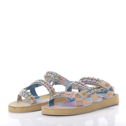 Chanel Fantasy Calfskin Chain Flat Sandals 38 Multicolor 3 of 9