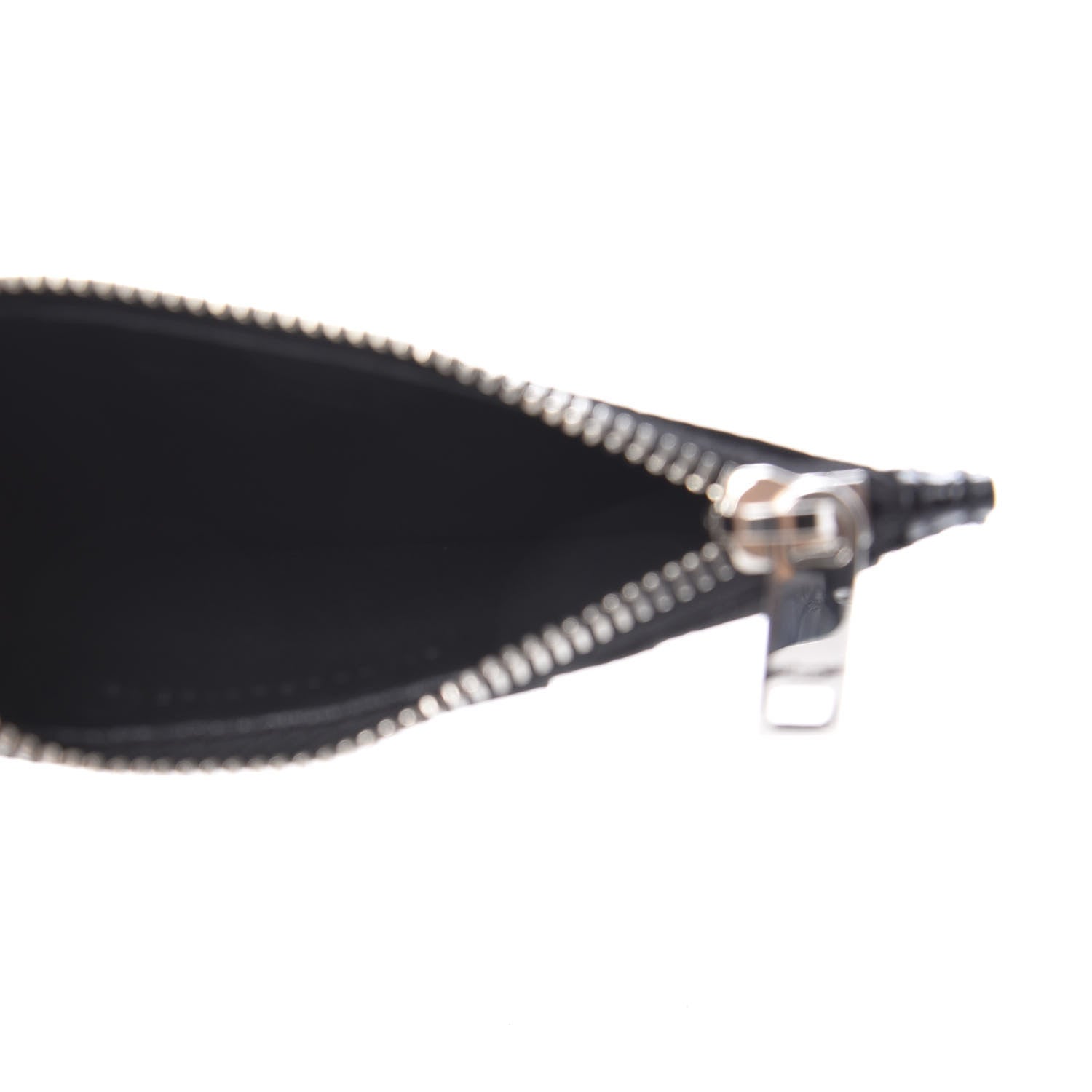 Saint Laurent Calfskin Crocodile Embossed 5 Fragments Zip Pouch Card Holder Black 5 of 7
