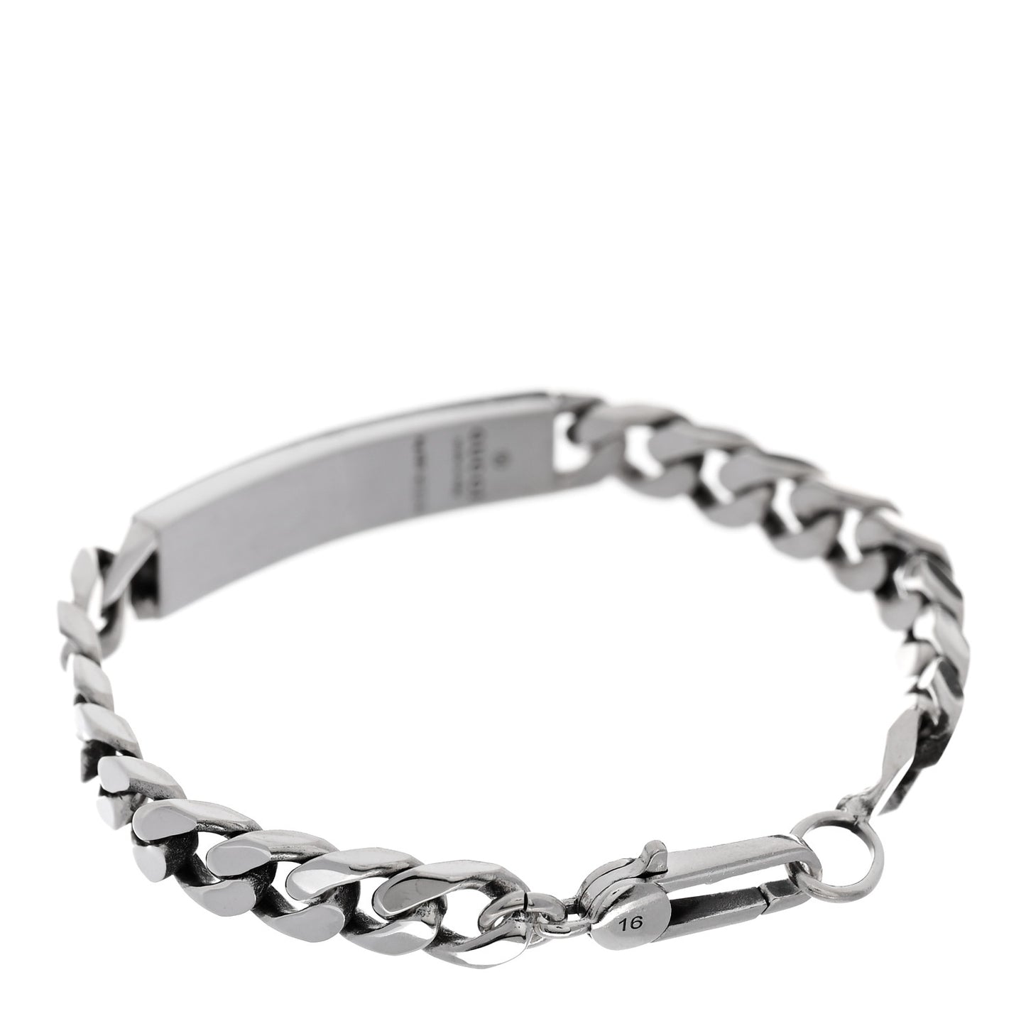 Sterling Silver GucciGhost Hamlet Skull ID Chain Bracelet